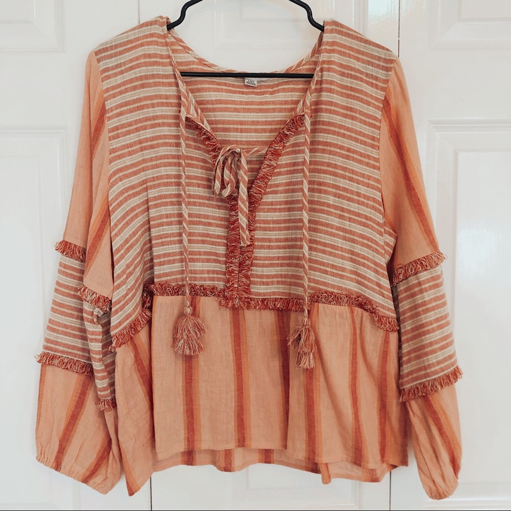 AE Long Sleeve Striped Blouse